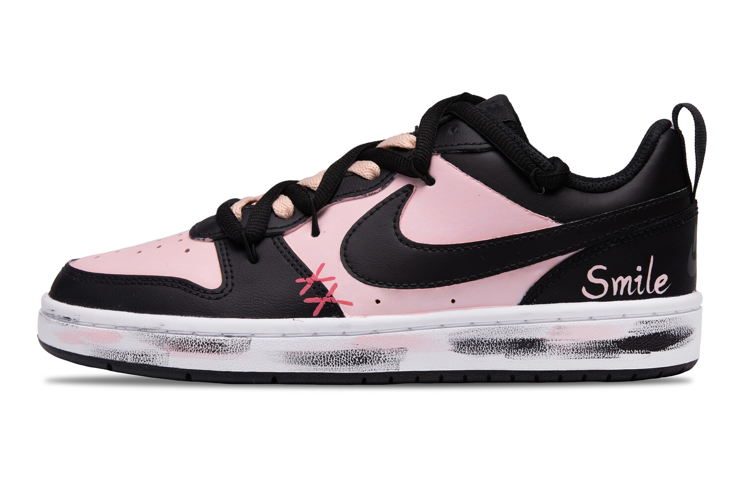 

Кроссовки Nike Court Borough Skateboard Shoes Women's Low-Top Black, Розовый, Кроссовки Nike Court Borough Skateboard Shoes Women's Low-Top Black