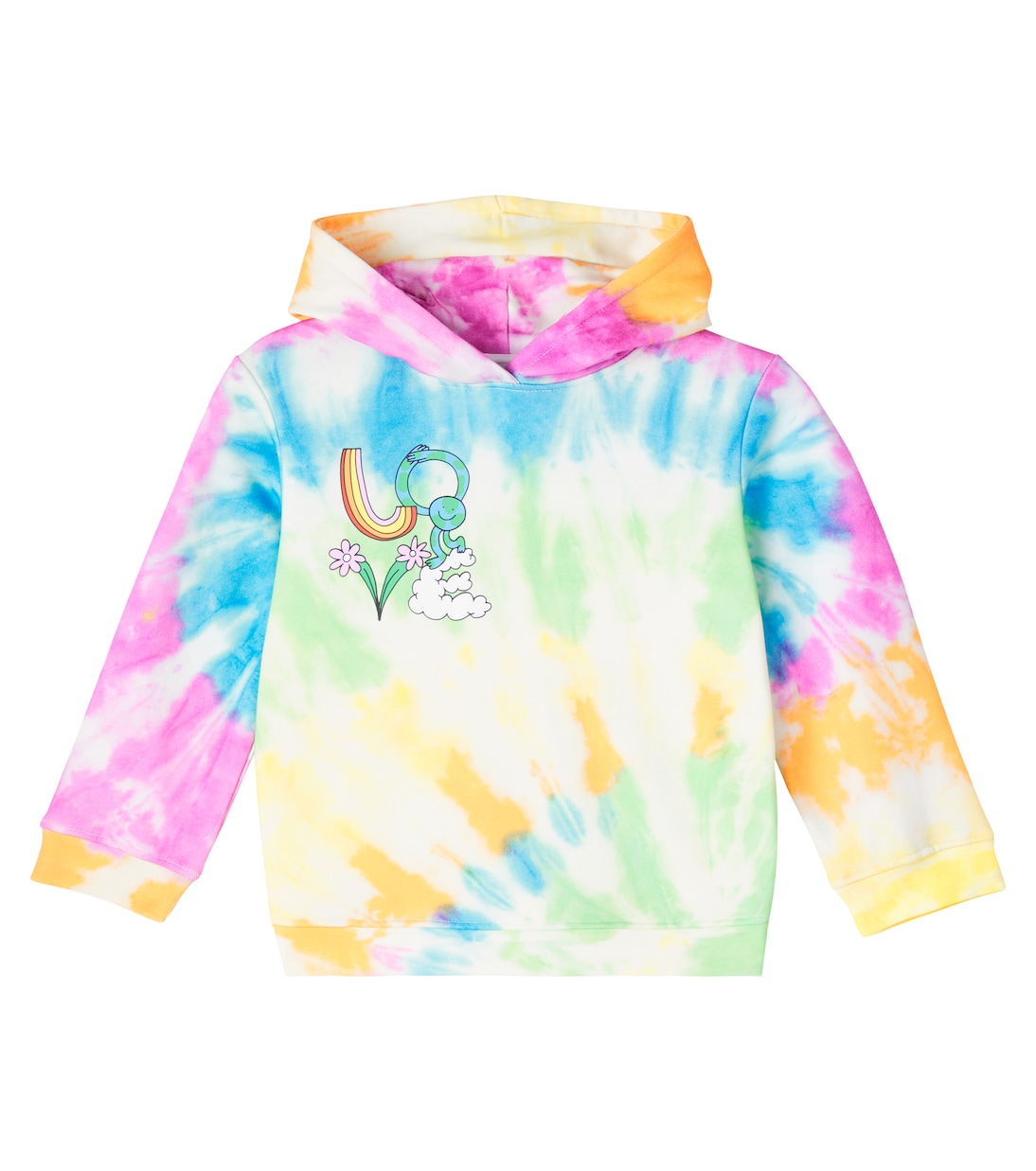 

Худи из хлопкового джерси в технике тай-дай Stella McCartney Kids, Colourful