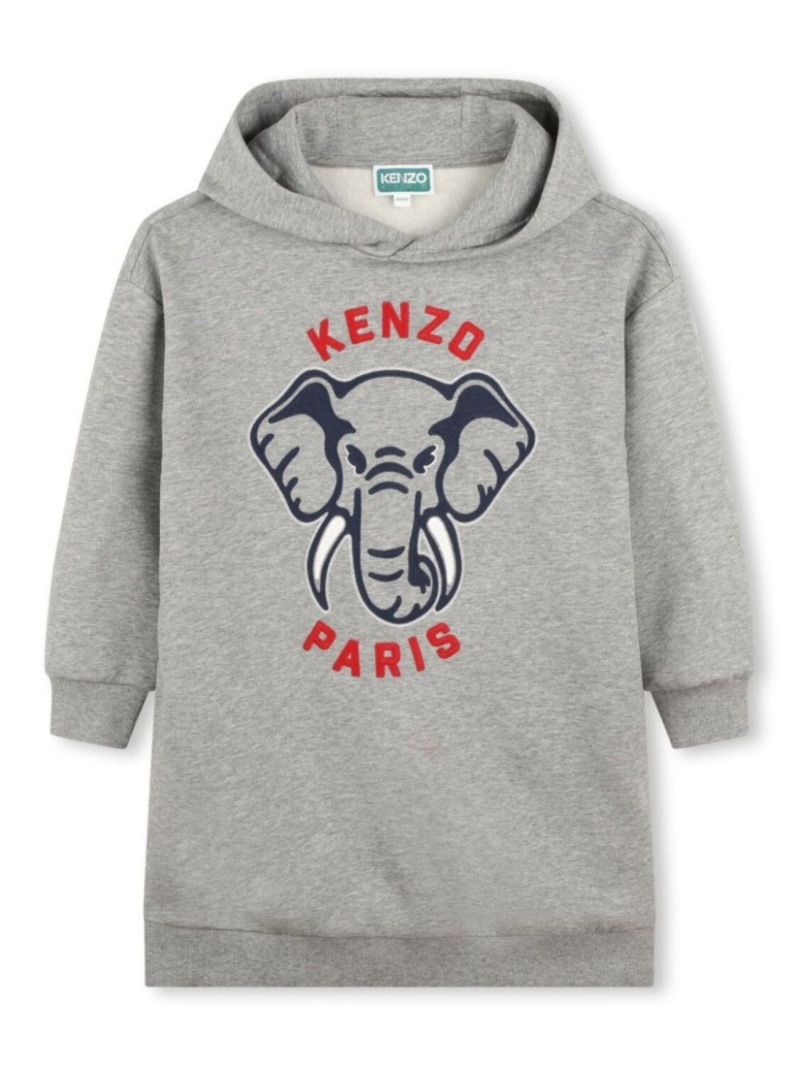 

Kenzo Kids платье-худи с принтом Elephant, серый