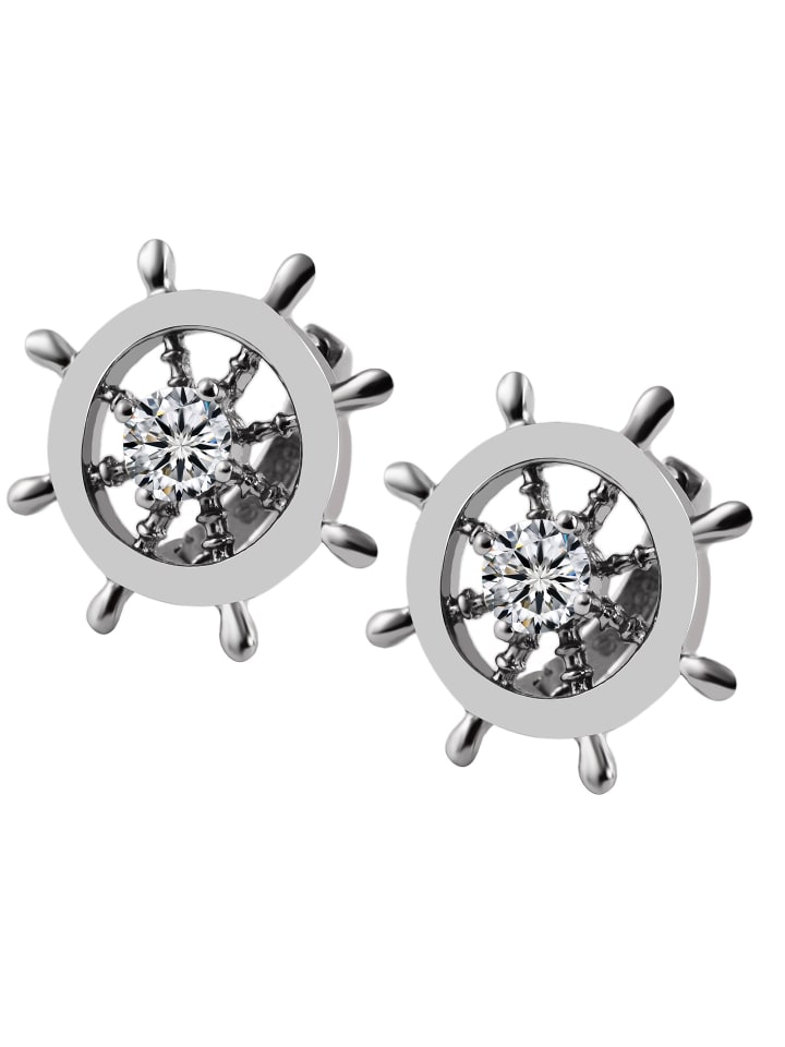 

Adeliás Женские серьги из нержавеющей стали с кубическим цирконием в серебряной оправе