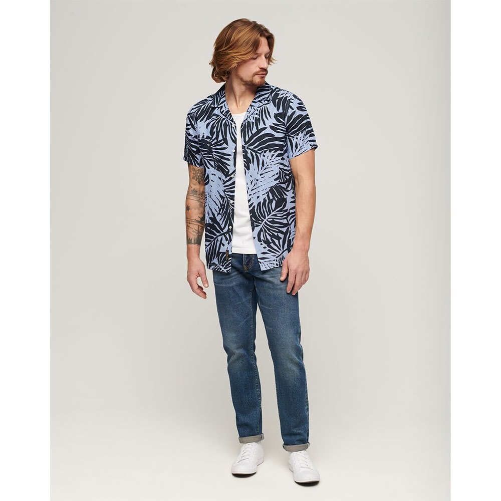 Рубашка с коротким рукавом Superdry Open Collar Print, Разноцветный — фото 4