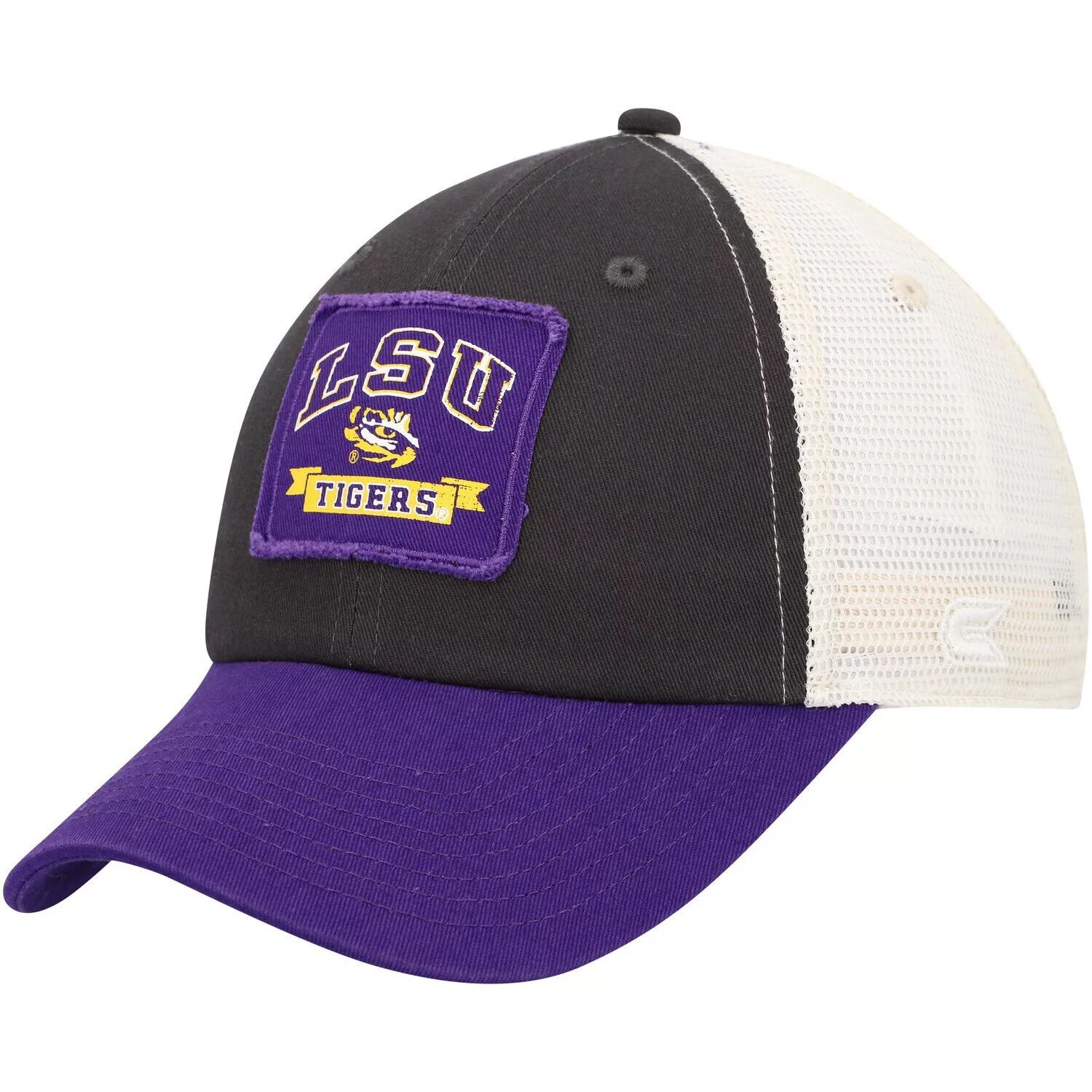 

Мужская темно-серая кепка Colosseum LSU Tigers Objection Snapback