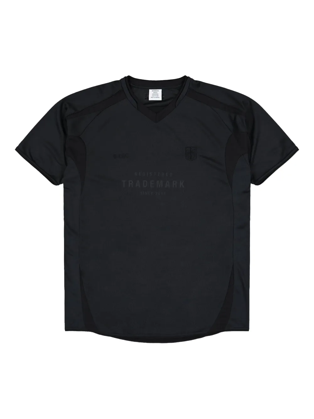 

Футболка Trademark Football V-neck panelled jersey VETEMENTS, черный