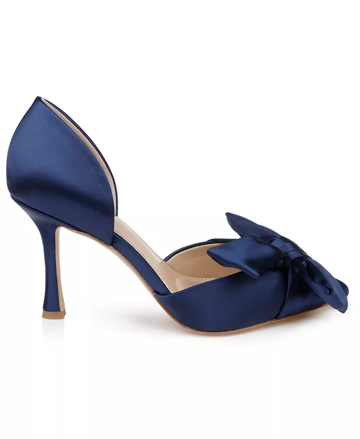 Женские вечерние туфли-лодочки Sidney Slip On с бантом Jewel Badgley Mischka, синий — фото 2