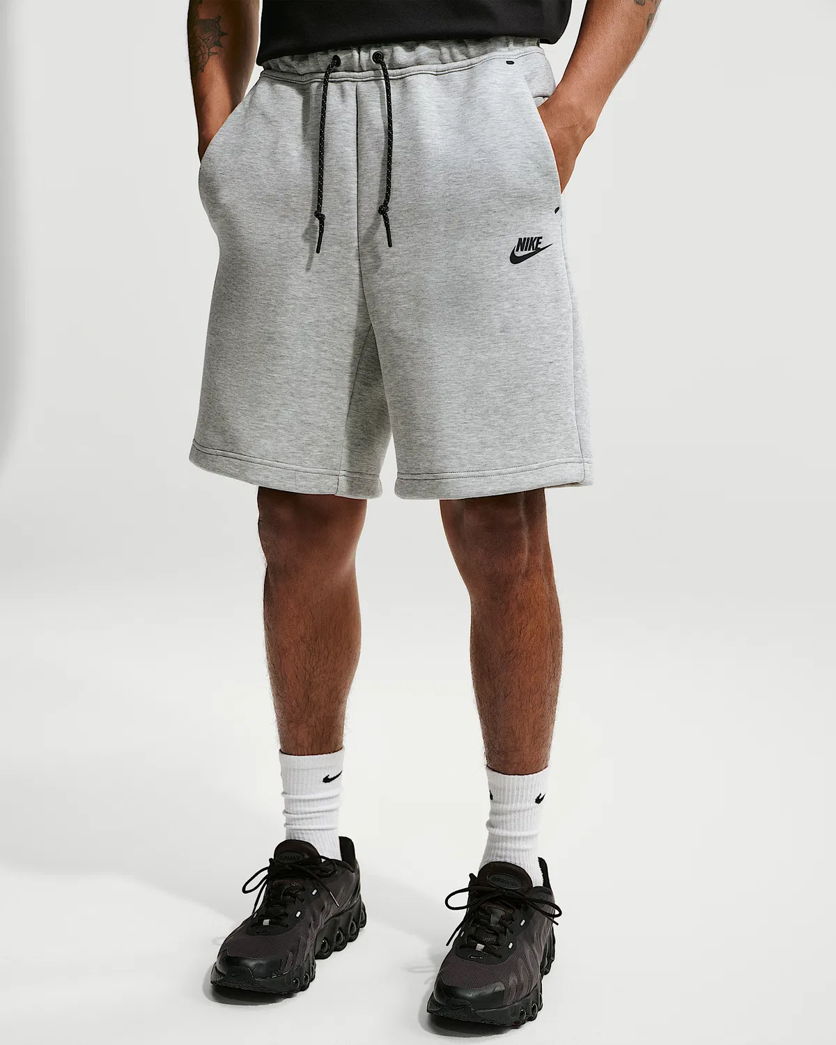 Мужские флисовые шорты Nike Tech, Dark Grey Heather/Black — фото 2