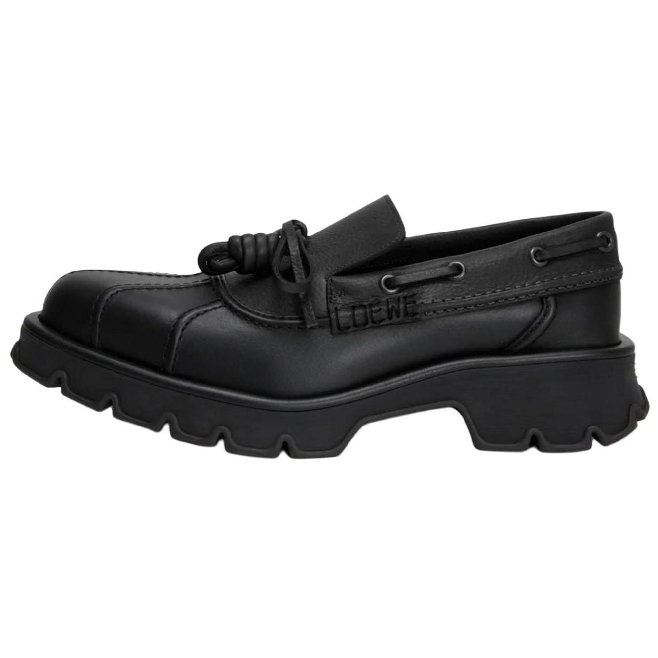 

Loewe Мужские повседневные кожаные туфли Bobby из телячьей кожи, высота каблука 4,5 см, черный