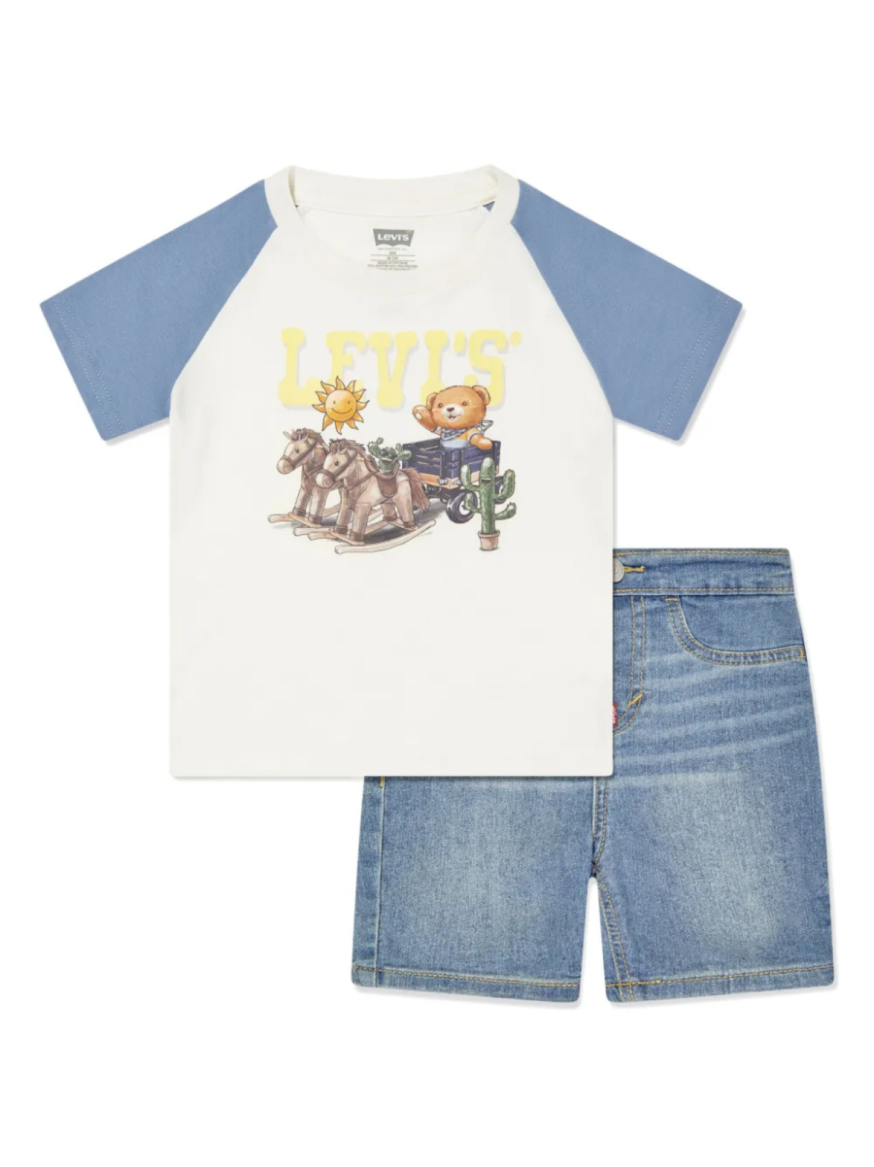 

Комплект из футболки и шортов с принтом Levi's Kids, синий