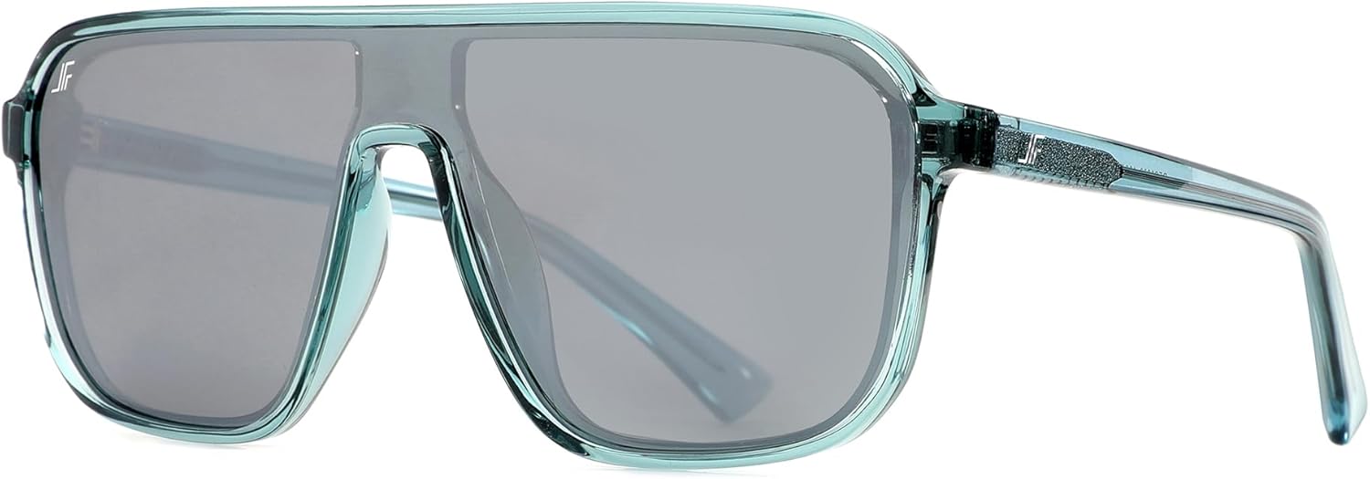 

Мужские поляризованные солнцезащитные очки, квадратная резиновая оправа, дужки из углеродного волокна, для рыбалки и вождения, защита от УФ-излучения RFS8205 JFXQDR, G - Blue Frame Mirrored Silver Lens