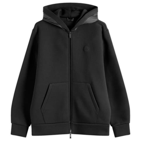 

Легкий кардиган-толстовка с капюшоном из интерлока на молнии Moncler, черный