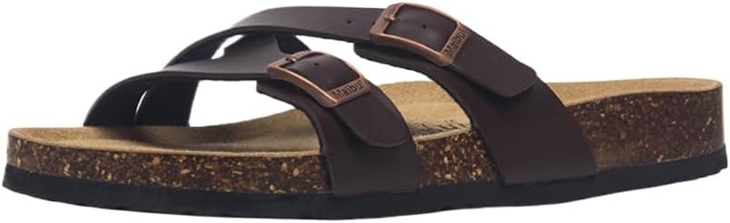 

Сандалии Иисуса с двойной пряжкой для женщин и мужчин, унисекс, с широкой пробковой подошвой, водонепроницаемые, шлепанцы для пляжа, легкие, дышащие, с поддержкой свода стопы, нескользящие Geerta, коричневый