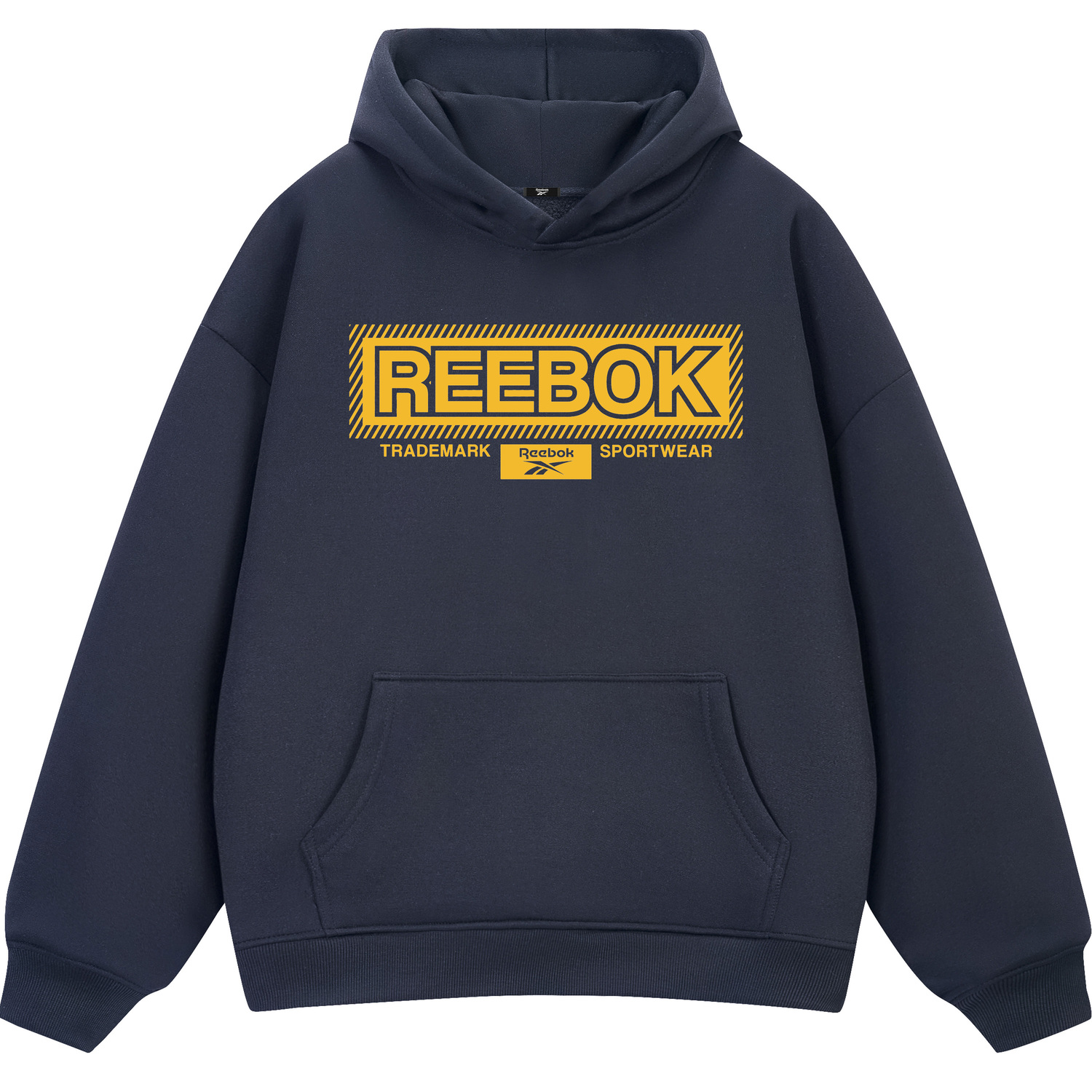 

Толстовки Unisex с капюшоном, средней плотности Reebok, темно-синий (желтый)[heavyweight thickened and fleece-lined]