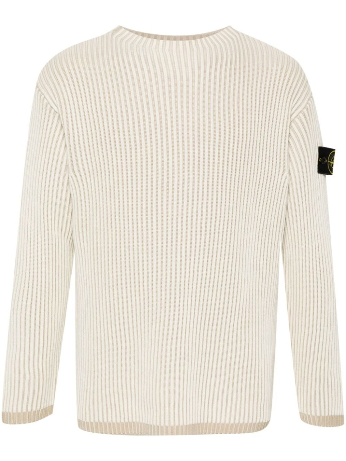 

Stone Island свитер из вирджинской шерсти в рубчик, нейтральный цвет