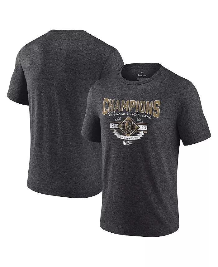 

Футболка мужская Heather Charcoal Vegas Golden Knights 2023 Western Conference Champions Icing Tri-Blend Fanatics