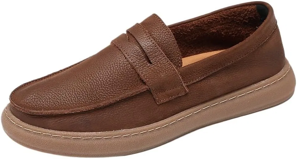 Мокасины кожаные мужские повседневные, Brown UOPYNE