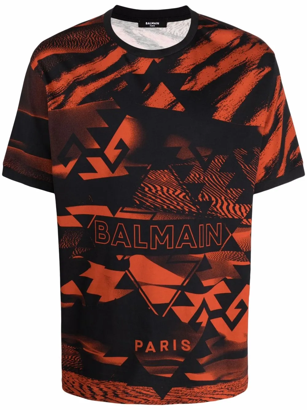 

Футболка с принтом BALMAIN, черный