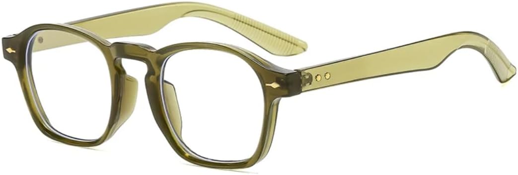 

Солнцезащитные очки для мужчин и женщин - защита UV400 - прозрачные линзы Ocean Lens Rivets Punk для занятий спортом на открытом воздухе и вождения DSVIGF, Green Clear