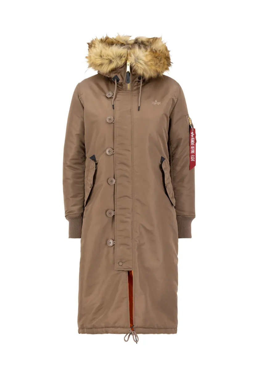 

Зимняя куртка Alpha Industries " Alpha Industries Women - Field Jackets Long Fishtail Wmn", коричневый