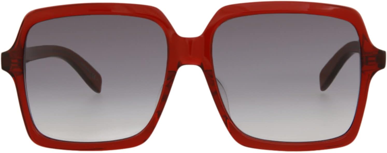 

Солнцезащитные очки Saint Laurent квадратной/прямоугольной формы, блестящий опаловый бордовый цвет, роскошные очки, изготовленные в Италии, оправа из ацетата, дизайнерская мода для повседневной роскоши Yves Saint Laurent