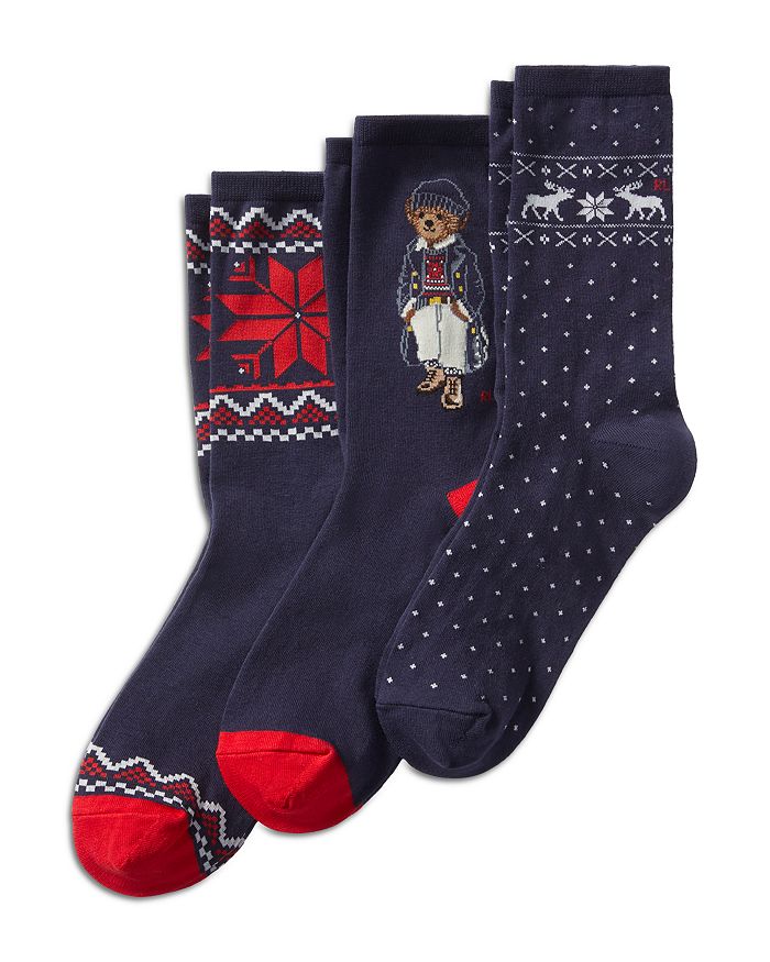 

Носки Ralph Lauren Naval Bear, упаковка из 3 шт, мультиколор