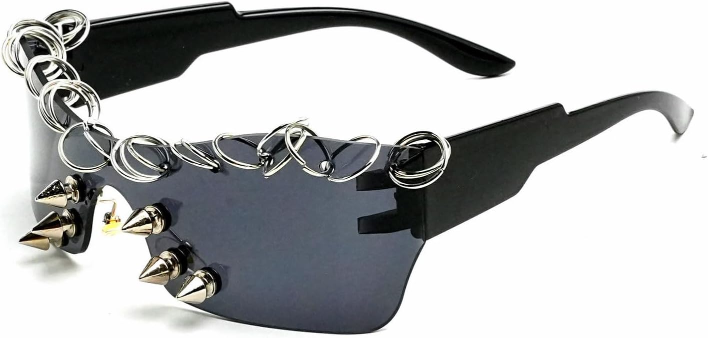 

Laureles — большие солнцезащитные очки в стиле Y2K для женщин с металлическими заклепками, мужские — очки для вождения в стиле панк, с защитой от УФ-излучения UV400, C1