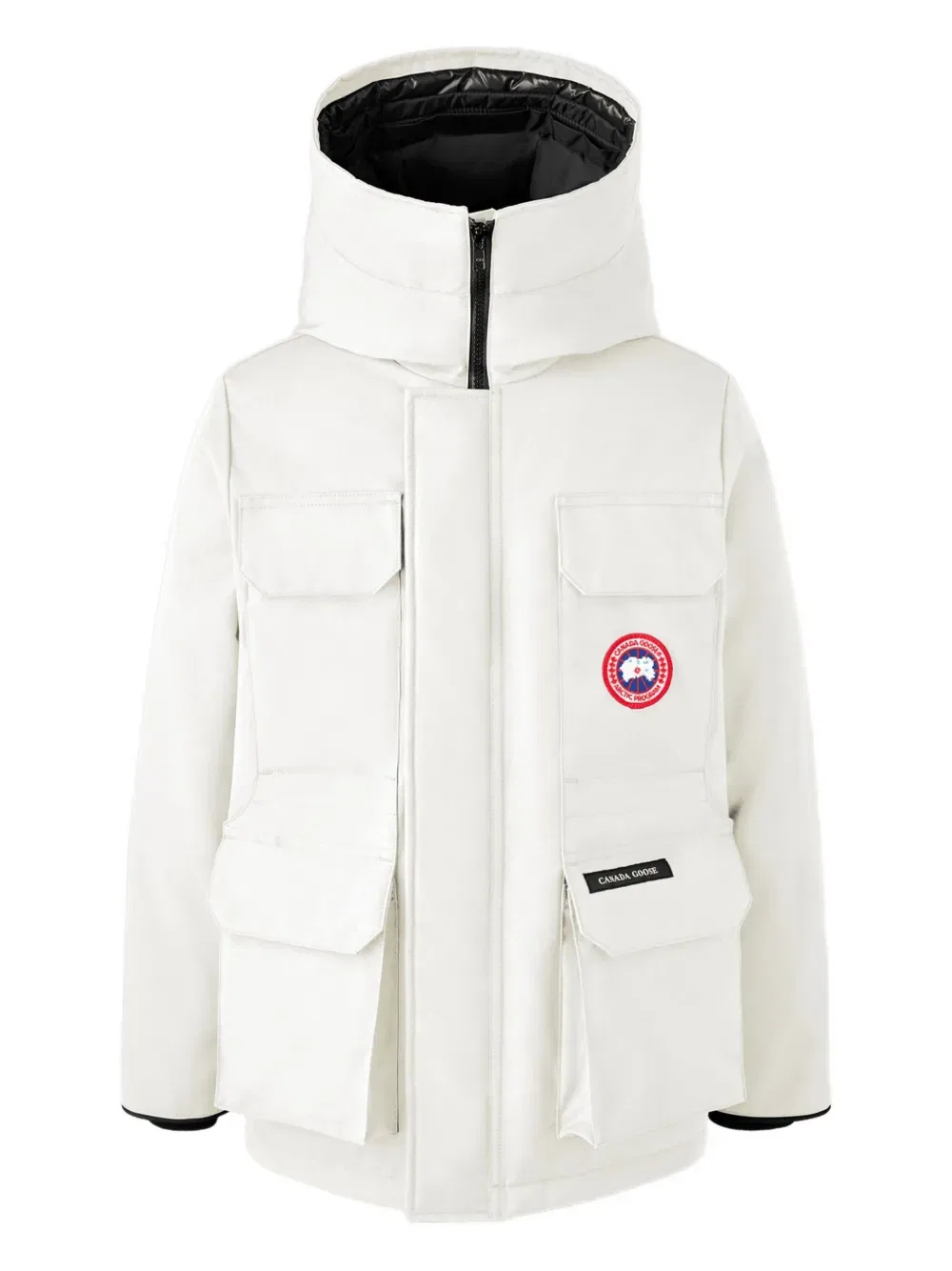 Куртка с капюшоном и нашивкой с логотипом Canada Goose Kids, белый