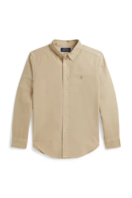Классическая рубашка с принтом Polo Ralph Lauren, бежевый