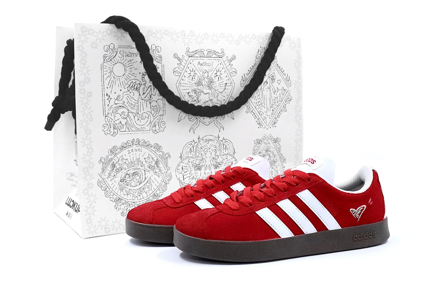Adidas Neo Vl Court Classic Skateboard Shoes Unisex Low top Red/White