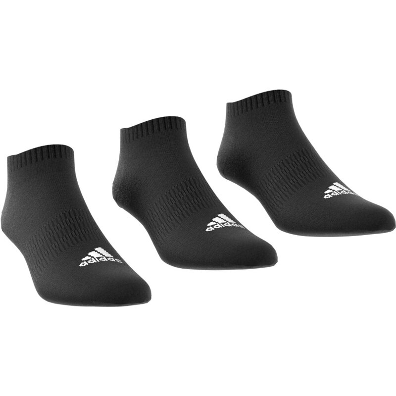 Носки спортивные тонкие и легкие с низким вырезом, 3 пары Adidas, черный — фото 4