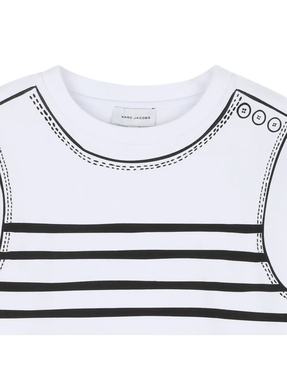 Футболка с полосатым принтом Marc Jacobs Kids, белый — фото 3