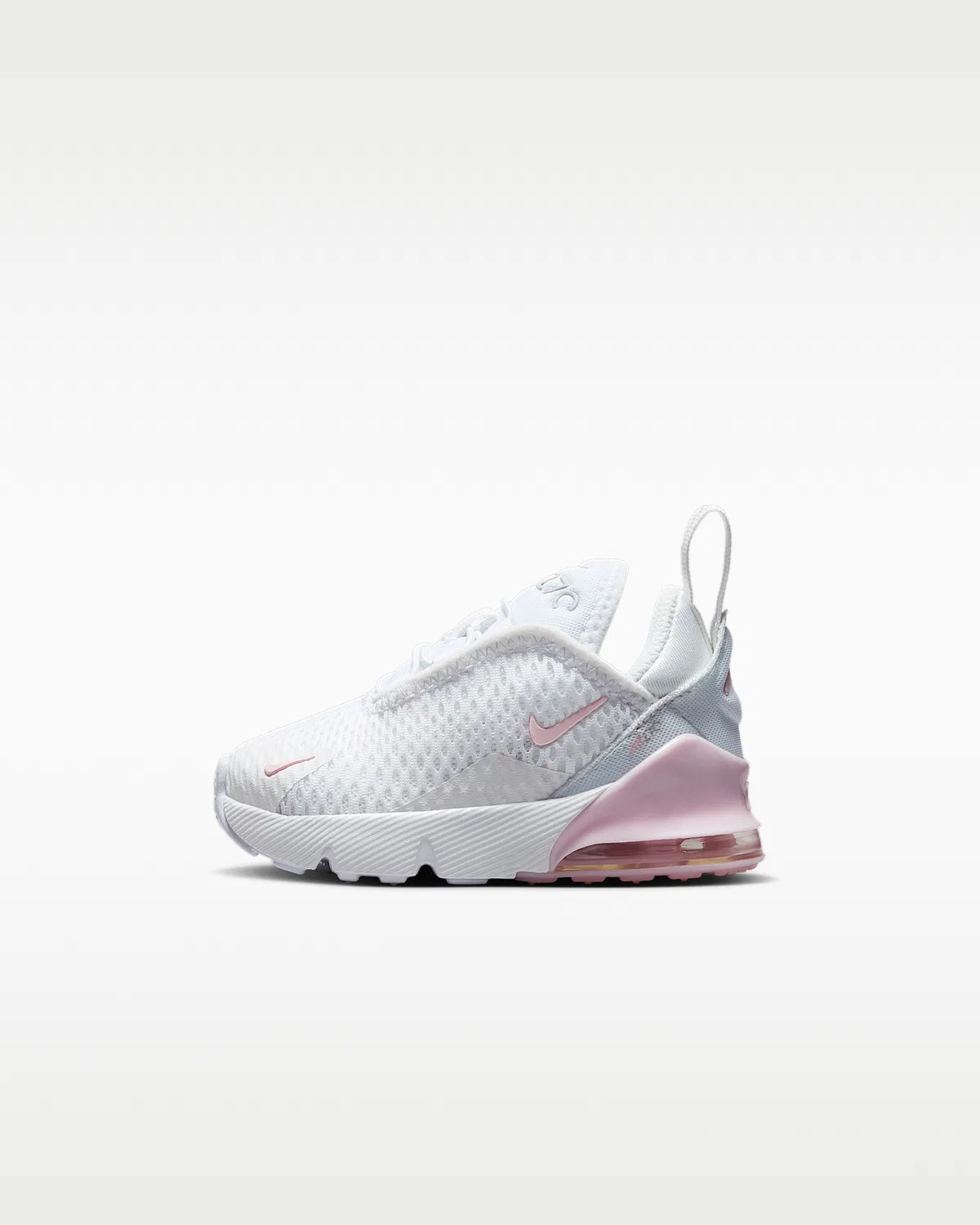 Детская обувь Nike Air Max 270, White/Light Smoke Grey/Pink Foam