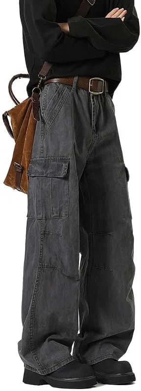 Джинсы мешковатые Y2K cargo distressed, серый