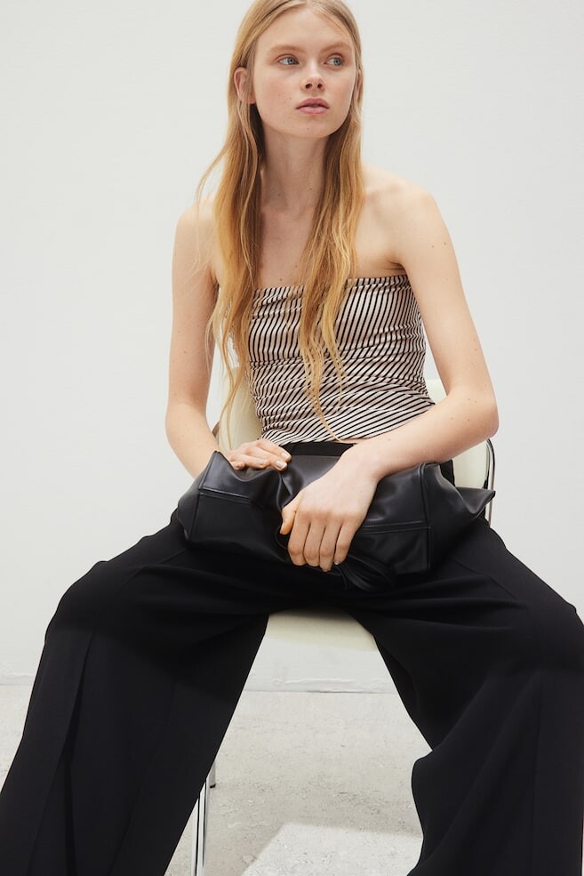 

Драпированный топ бандо H&M, бежевый