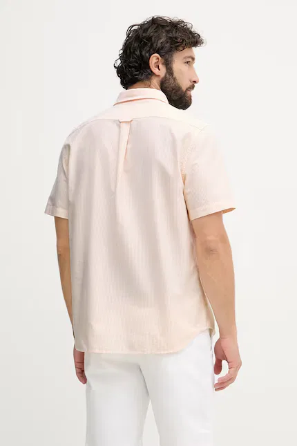 Рубашка оксфорд в полоску Lacoste, розовый — фото 3