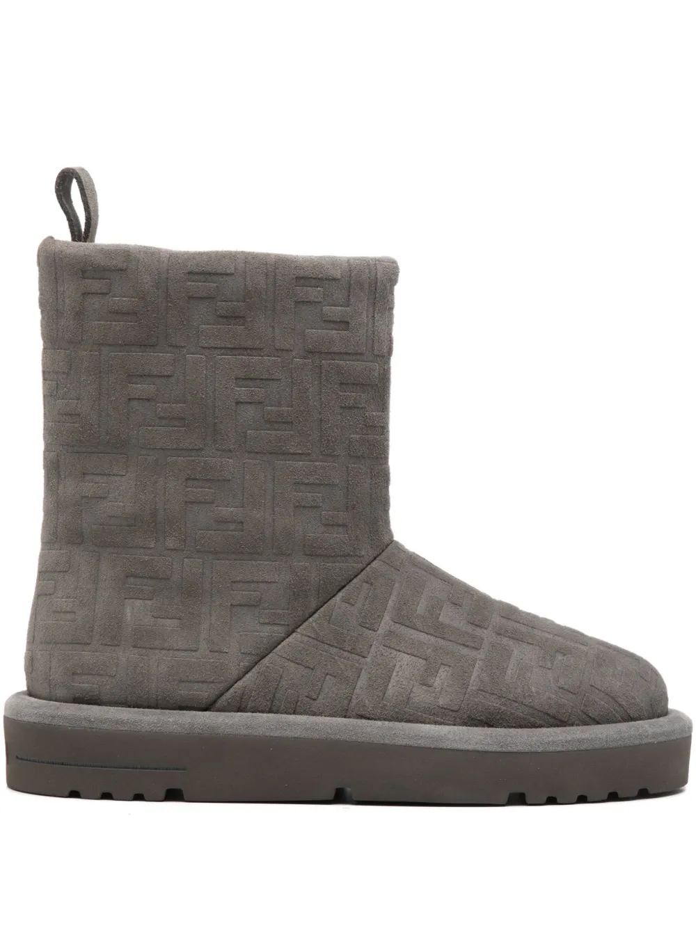 Сапоги Apres Chic с тиснением FF, каблук 25 мм Fendi, серый