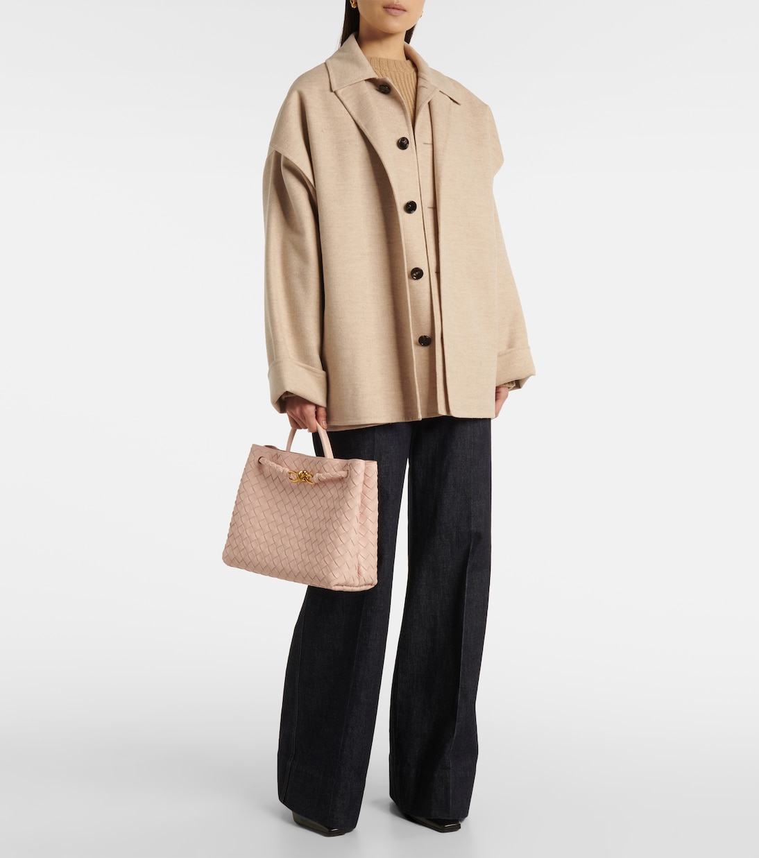 Пальто из шерсти и кашемира Bottega Veneta, Beige Melange — фото 2