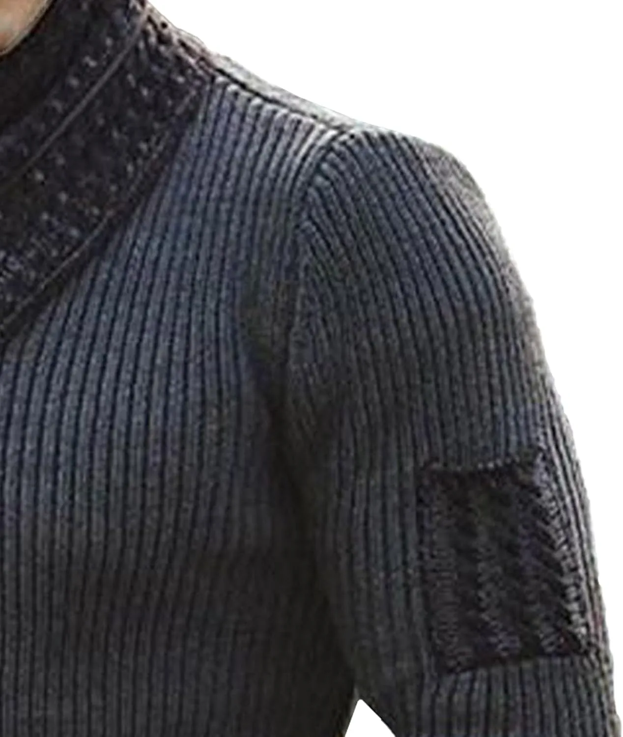 Мужской свитер с шалью и воротником-стойкой Slim Fit — фото 4