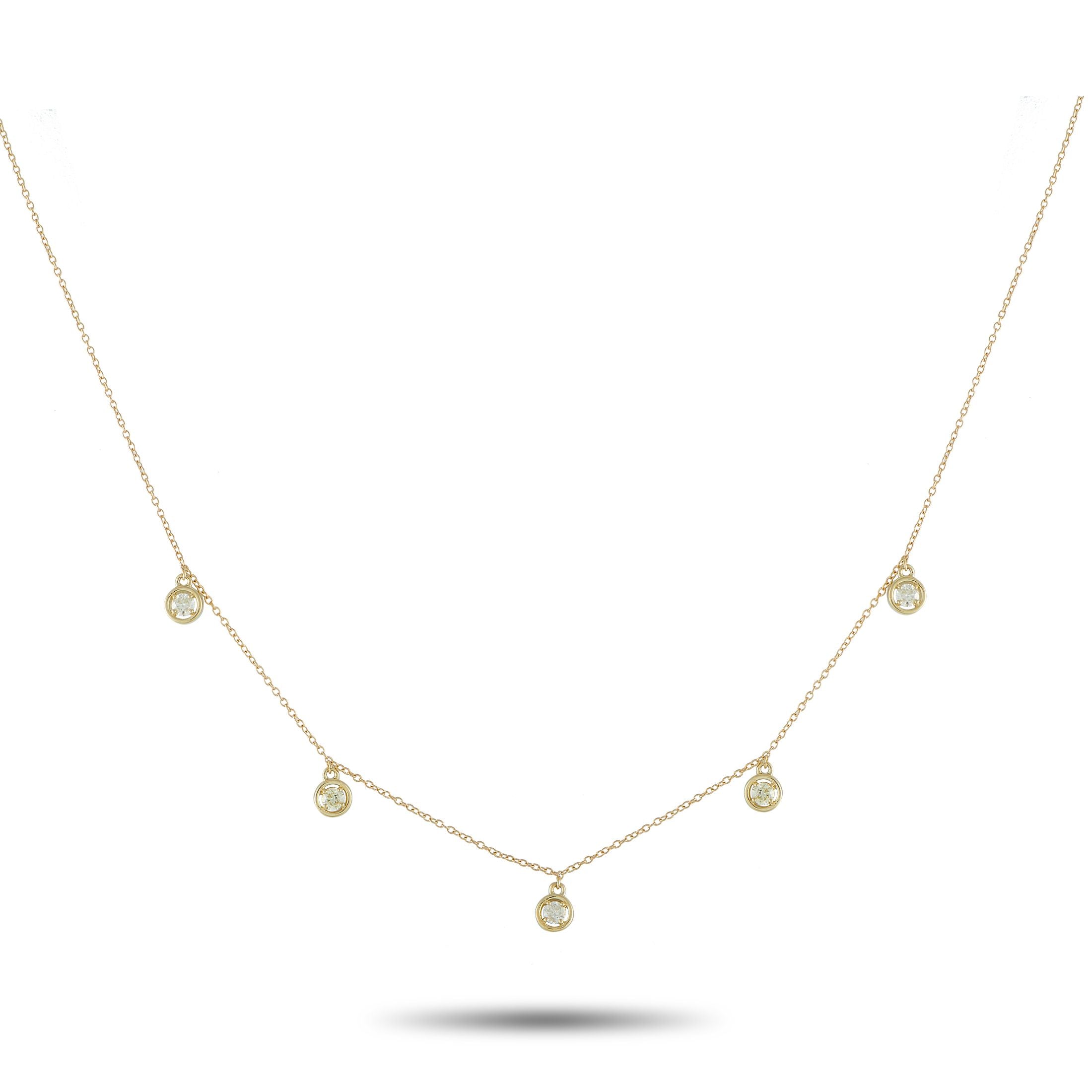 

Эксклюзивное колье LB из 14-каратного желтого золота с бриллиантами 0,25 карата NK02083-Y Lb Exclusive, золотой