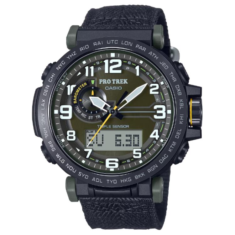 

CASIO Часы Solar Movement Canvas Strap Watch Men's Watch Green Dial, Green Dial