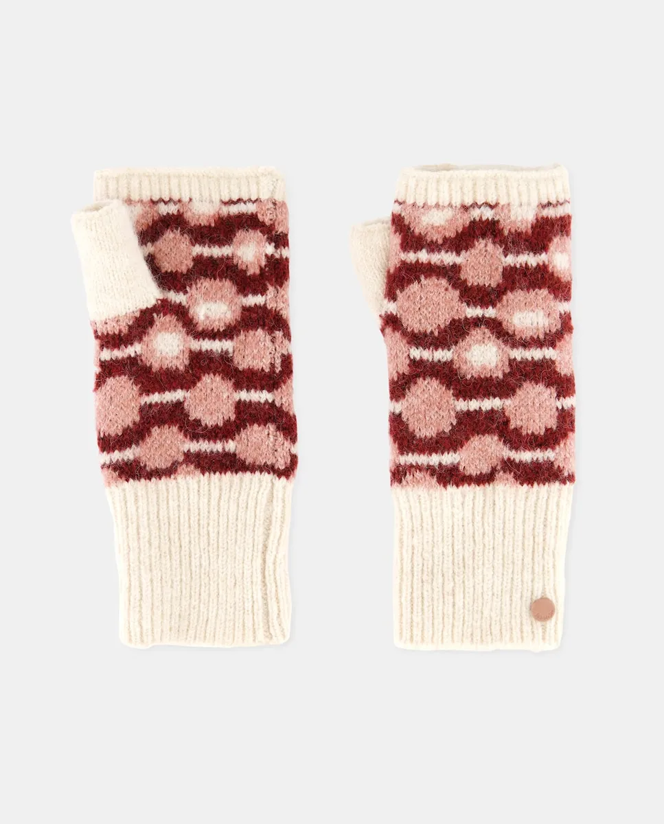 

Варежки без пальцев с жаккардовым узором Jo & Mr. Joe, розовый