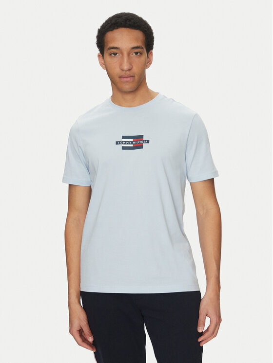

Футболка обычного кроя Flag Box MW0MW38636 Tommy Hilfiger, голубой
