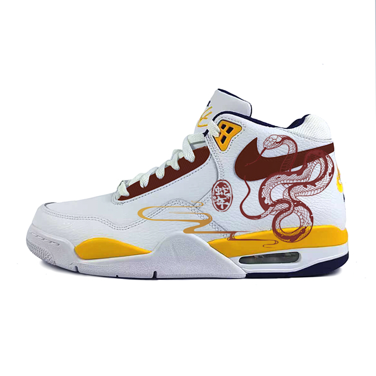 

Nike Кроссовки баскетбольные mid top мужские vintage с технологией Flight Legacy Cushion, противоскользящей и устойчивой к истиранию подошвой, белые