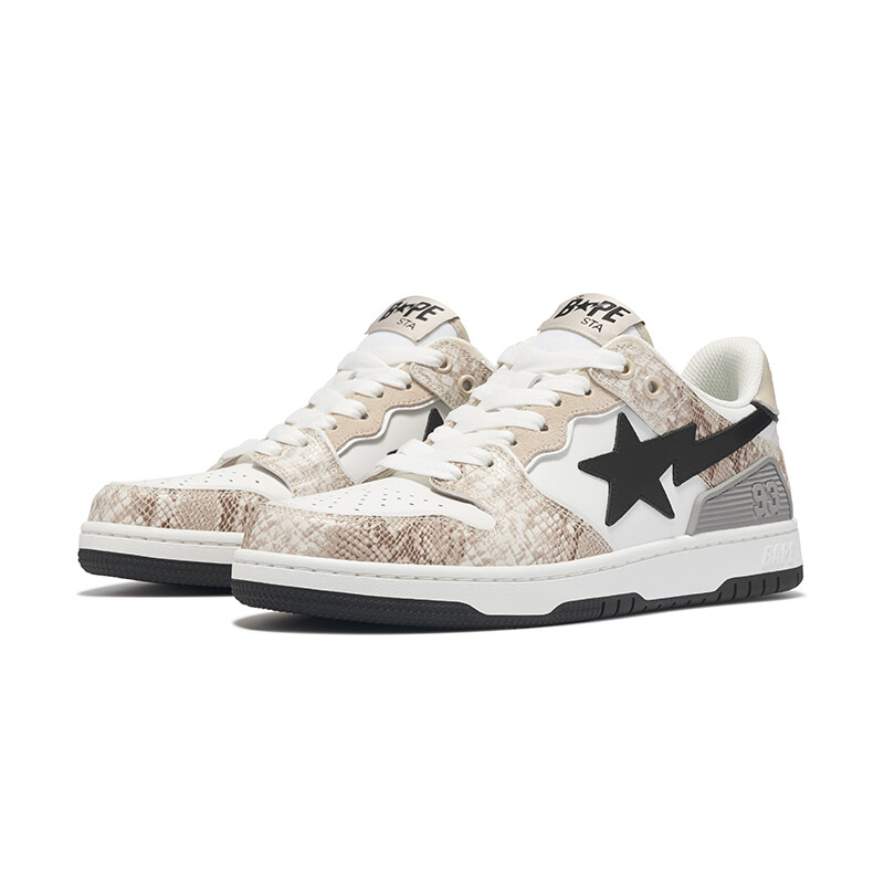 Кроссовки BAPE A BATHING APE Sk8 Sta #1 Black Snakeskin, черный