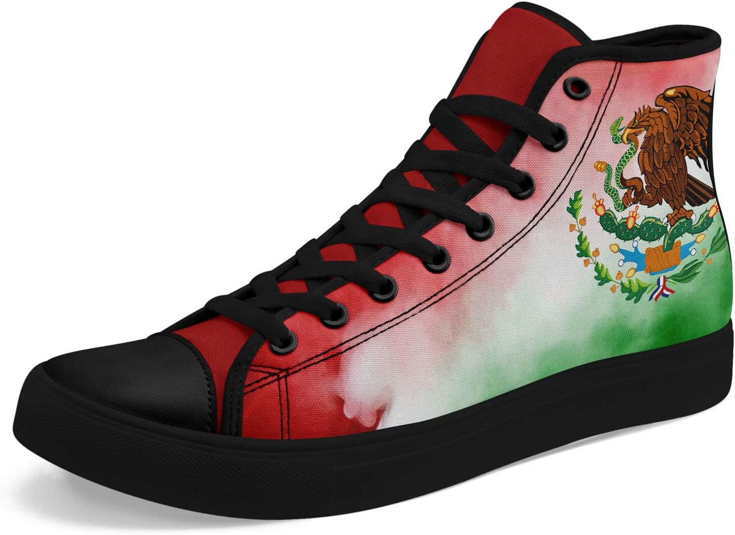 

Высокие кеды на шнуровке AWSOLE с флагом Мексики для мужчин и женщин, унисекс, стильные дышащие кроссовки с черепами, модная обувь на плоской подошве, черный/зеленый/розовый/коричневый