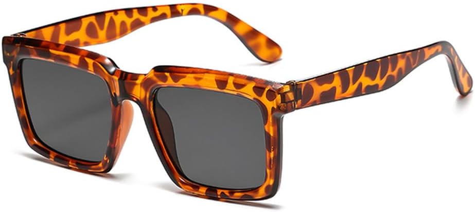 

Модные прямоугольные солнцезащитные очки для женщин, солнцезащитные очки в винтажной оправе, солнцезащитные очки для мужчин и женщин, очки с защитой от УФ-излучения UV400 MTZJH, Leopard