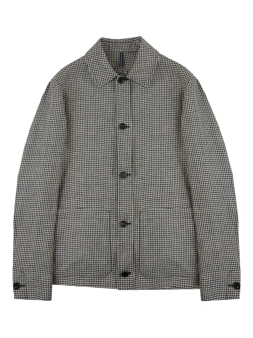 

Льняная куртка-рубашка в мелкую клетку Slowear, синий