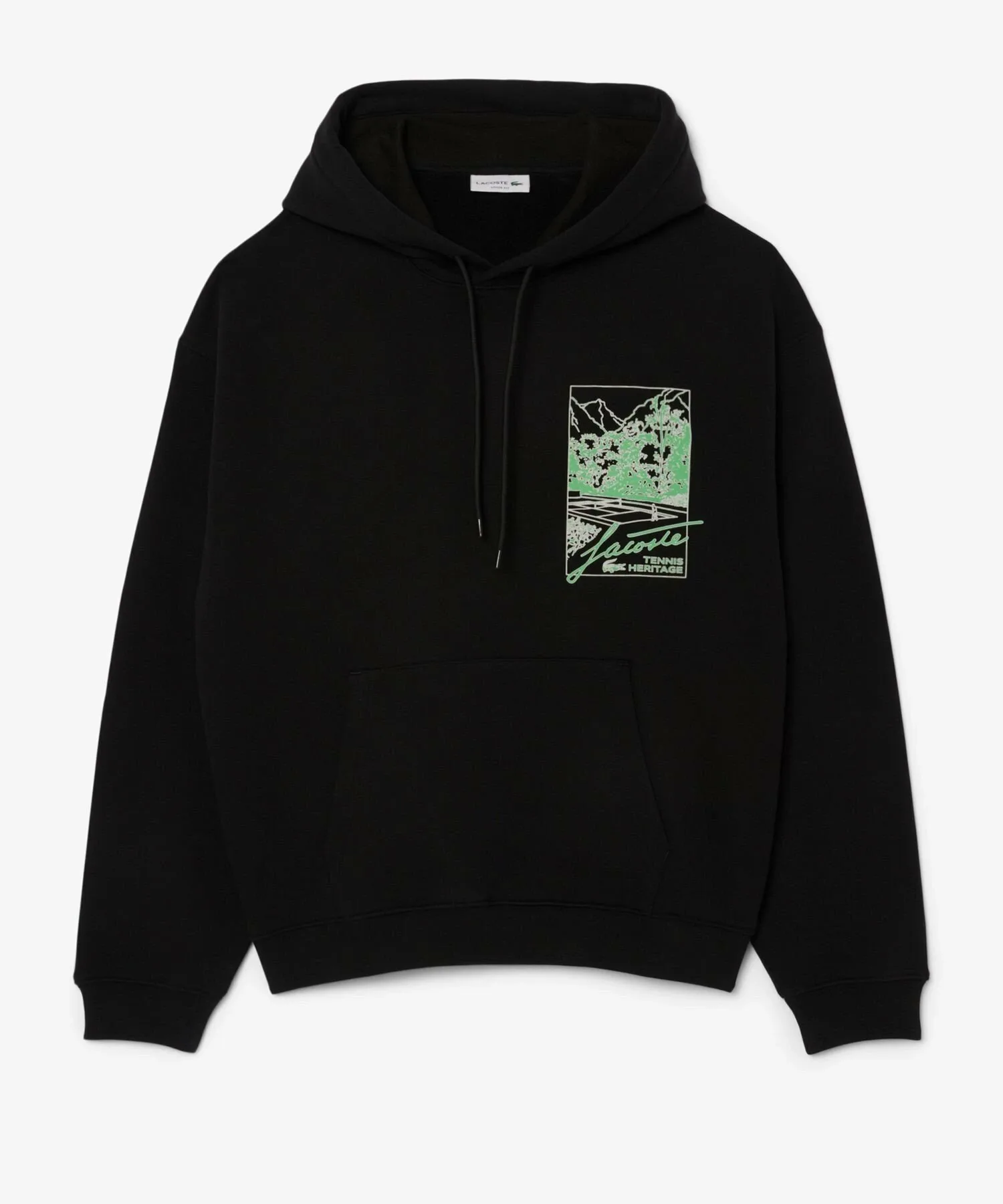 Худи с принтом «Теннисное наследие» LACOSTE, Black