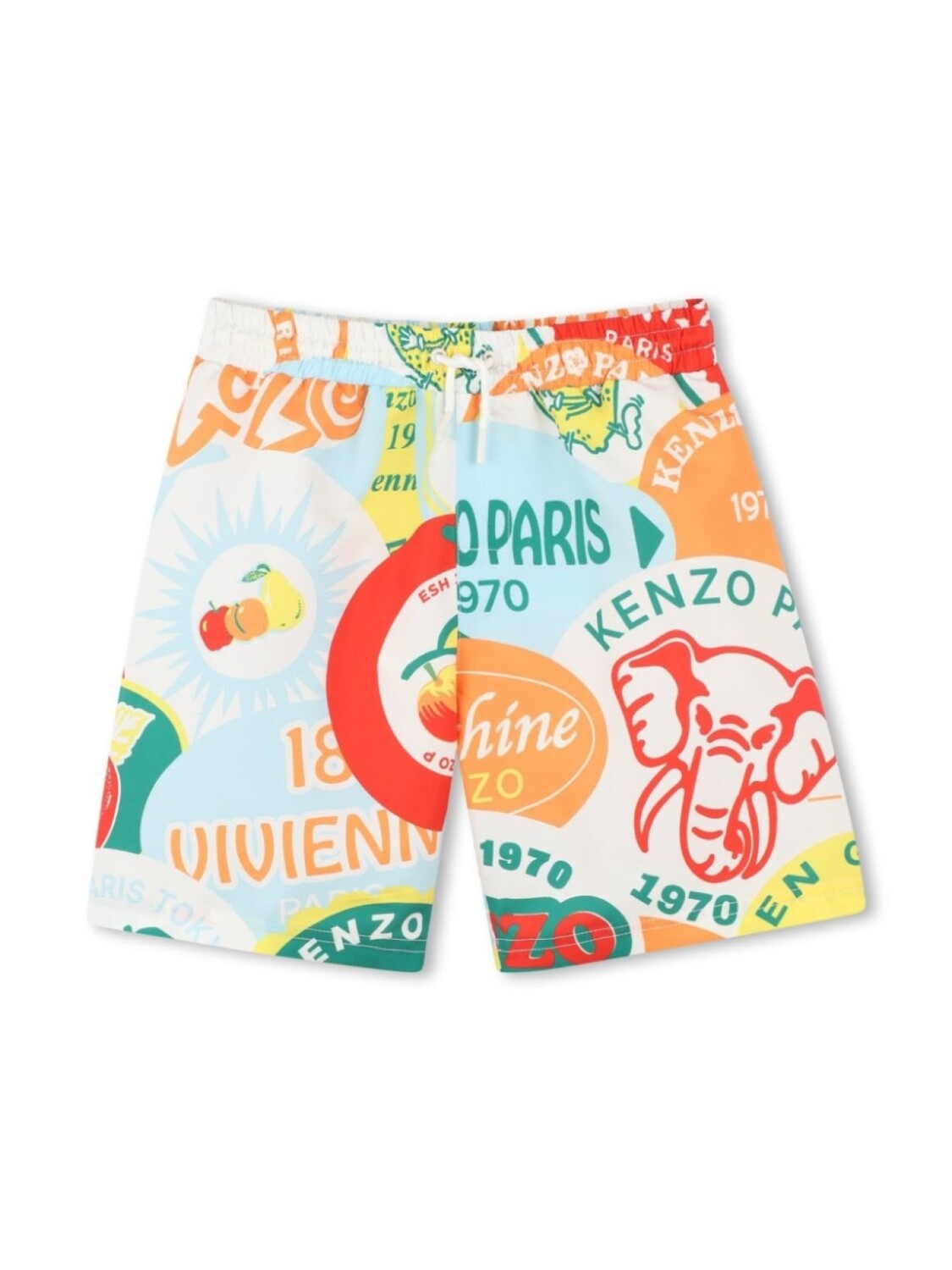 

Kenzo Kids плавки-шорты с графичным принтом, белый