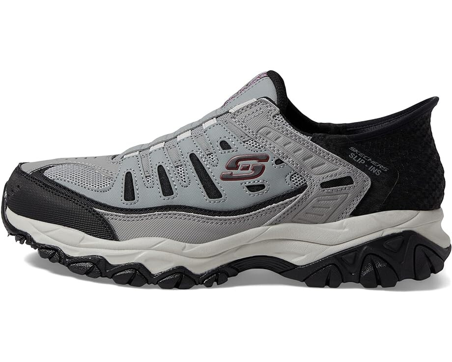 Кроссовки SKECHERS Afterburn M. Fit Ridgeburn Hands Free Slip-Ins, цвет Gray/Black — фото 4