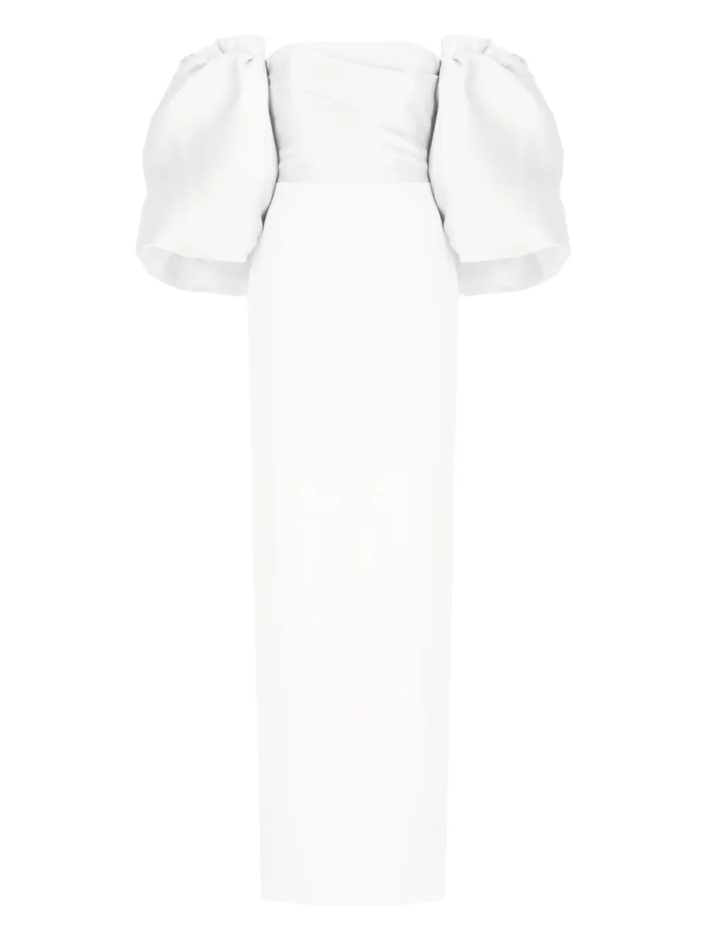 

Вечернее платье макси с объемными рукавами Solace London, белый