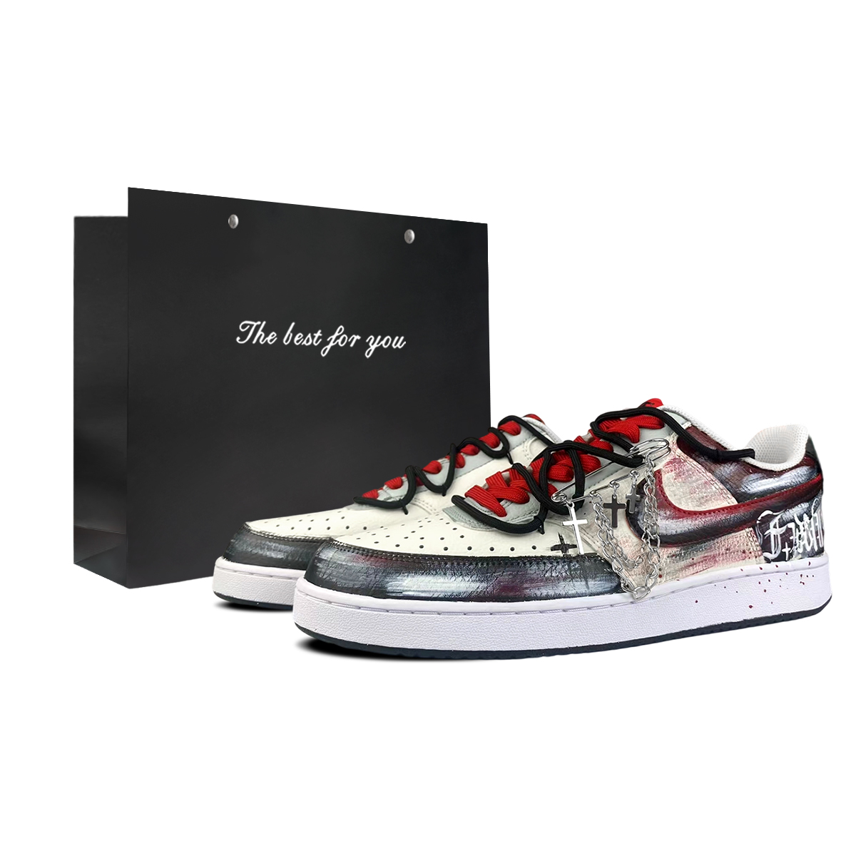 

Court vision 1 bnk rebel устойчивые к истиранию увеличивающие рост низкие кроссовки skateboard мужские Nike, черный